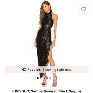 x REVOLVE Samba Gown in Black Sequin
Amanda Uprichard in size small